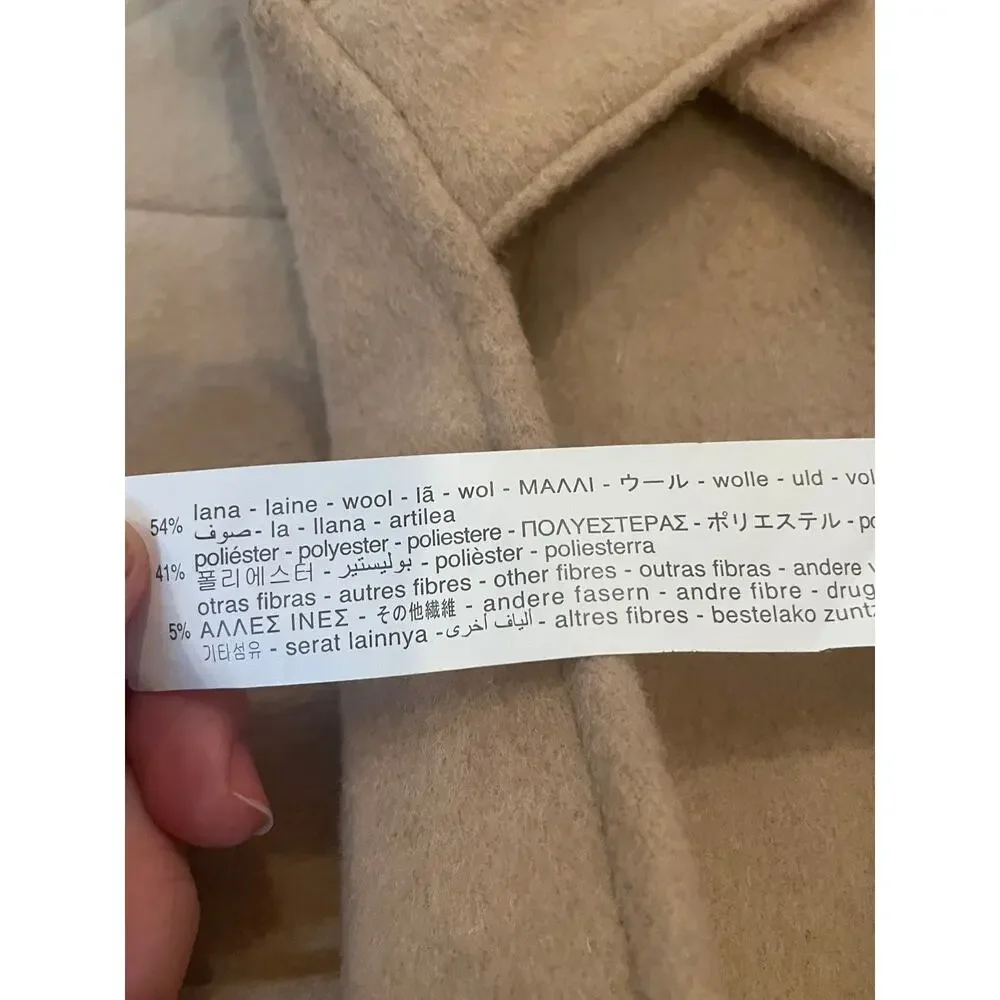 Wool Blend Kids Cape Poncho, Hooded, Zara , Size 9-10 Tan, Taupe, Khaki, Pockets